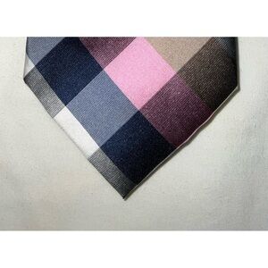 Chaps Men’s Checked Neck Tie.  The Primary colors are Pink, Gray and Navy.